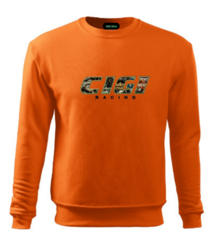 Cigi mechanik Kereknyakú narancssárga pulóver