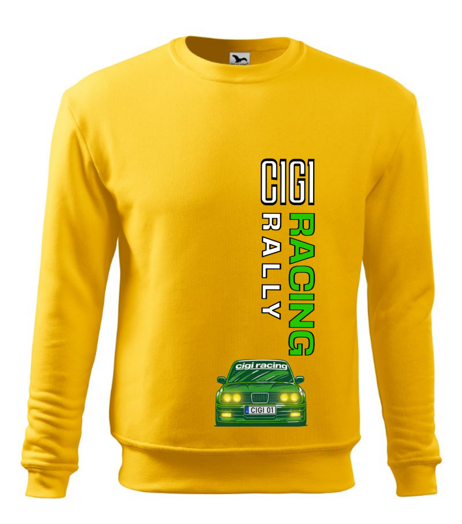 Cigi rally Racing team 02. Kereknyakú sárga pulóver